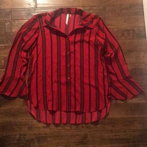 Red and Black Blouse